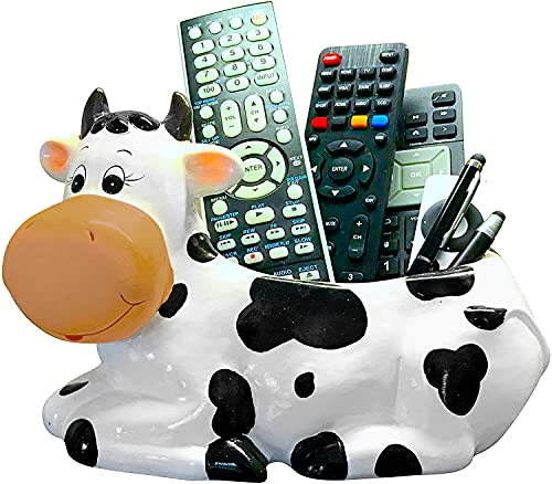 Sixdrop Cow Planter Pot - 9" - Cow Print Party Decoration - Cow Stuff Garden Backyard Flower Ceramic Succulent Planter - UFO Cow Theme Decoration La Vaca