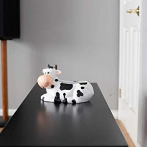 Sixdrop Cow Planter Pot - 9" - Cow Print Party Decoration - Cow Stuff Garden Backyard Flower Ceramic Succulent Planter - UFO Cow Theme Decoration La Vaca