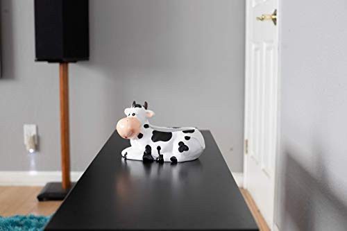 Sixdrop Cow Planter Pot - 9" - Cow Print Party Decoration - Cow Stuff Garden Backyard Flower Ceramic Succulent Planter - UFO Cow Theme Decoration La Vaca