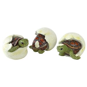 design toscano qm2562500 out of the shell baby turtle triplet statues,full color
