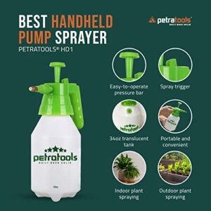 PetraTools Neem Oil Sprayer HD1 - Garden Sprayer, Hand Pump Sprayer, Portable Water Sprayer for Plants, Chemical Sprayer, Plant Sprayer Mister, Bottle Sprayer, Hand Sprayer (34oz)