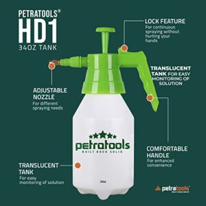 PetraTools Neem Oil Sprayer HD1 - Garden Sprayer, Hand Pump Sprayer, Portable Water Sprayer for Plants, Chemical Sprayer, Plant Sprayer Mister, Bottle Sprayer, Hand Sprayer (34oz)