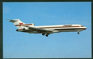 president trump shuttle airline airplane boeing 727 washington dc national airport postcard