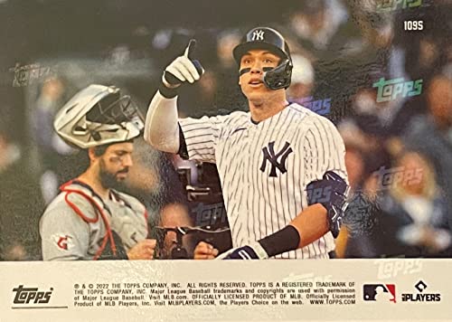 2022 Authentic TOPPS Now AARON JUDGE Baseball Card #1095 PURPLE Parallel Serial# 10/25 (Only 25 Exist!) - Home Run Record Holder with 62 HOME RUNS! - New York Yankees