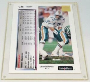 upper deck authenticated memorabilia 12×10 photo card dan marino autograph – unsigned football cards