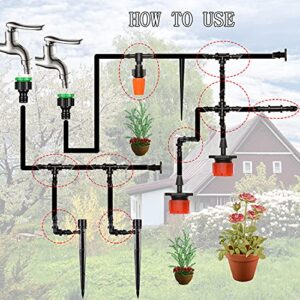 190 Pcs Barbed Connectors Irrigation Fittings Kit,Drip Irrigation Barbed Connectors 1/4''Tubing Fittings Kit for Flower Pot Garden Lawn(Straight Barbs,Single Barbs,Tees,Elbows,End Plug,4-Way Coupling)