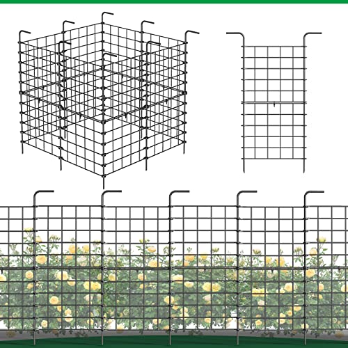 16 Pack Decorative Garden Fence No Dig Fencing Animal Barrier Fence or Dog Rabbits 24 Inch(H) X 11 Ft(L) Rustproof Metal Wire Garden Fence Border, Flower Edging for Yard Landscape Patio Outdoor Decor