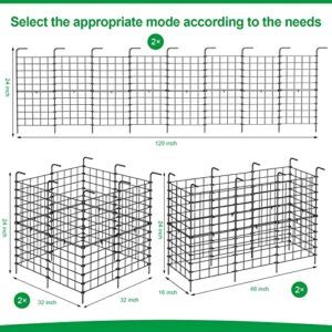 16 Pack Decorative Garden Fence No Dig Fencing Animal Barrier Fence or Dog Rabbits 24 Inch(H) X 11 Ft(L) Rustproof Metal Wire Garden Fence Border, Flower Edging for Yard Landscape Patio Outdoor Decor