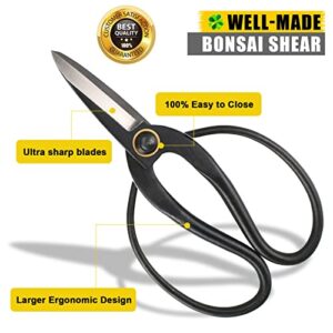 Pruning Shears - Sharp Garden Shears - Japanese Bonsai Scissors for Deadheading, Shaping, Arranging Flowers, Trimming Plants, 7.3" (180 mm)