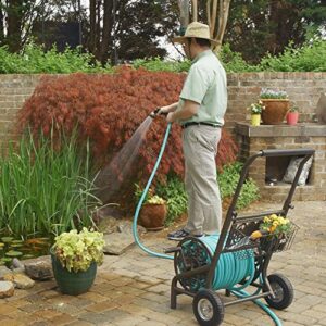 Liberty Garden Products Garden 301 Never Flat 2-Wheel Decorative Garden Hose Reel Cart, Holds-200-Feet of 5/8-Inch Hose - Bronze