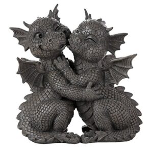 pacific giftware garden dragon loving couple garden display decorative accent sculpture stone finish 10 inch tall