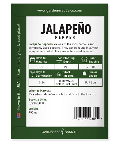 Jalapeno Pepper Seeds for Planting Heirloom Non-GMO Jalapeno Peppers Plant Seeds for Home Garden Vegetables Makes a Great Gift for Gardeners by Gardeners Basics