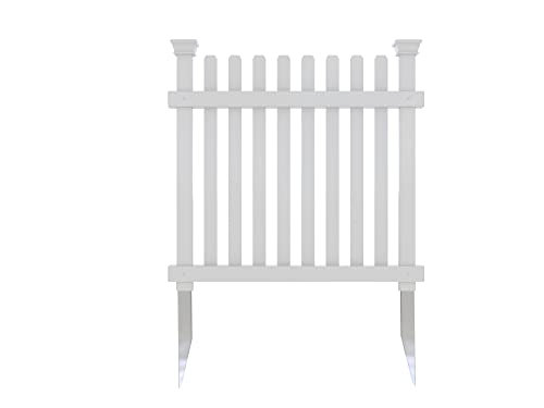 Zippity Outdoor Products ZP19056 No Dig Roger Rabbit Garden Fence (3 Pack), White, 24" W x 22" H