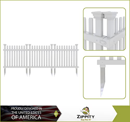 Zippity Outdoor Products ZP19056 No Dig Roger Rabbit Garden Fence (3 Pack), White, 24" W x 22" H