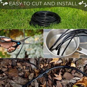 CARPATHEN 1/4 Drip Irrigation Tubing - 120 ft Black Drip Irrigation Hose Perfect for DIY Garden Irrigation System, Hydroponics, Misting Tubing, or as Blank Distribution Tubing for Any Garden Project