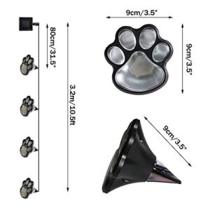 Solar Paw Print Lights,16 Color Changing Outdoor Pet Lights with Remote, Set of 4 Waterproof Dog Cat Paw Print Keepsake for Outdoor Garden Backyard Patio Decor - Gift for Pets Lovers -Multi Color