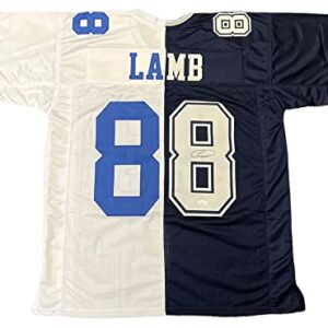 Ceedee Lamb Dallas Cowboys Signed Autograph Custom Jersey Rare HALF/HALF JSA Witnessed Certified