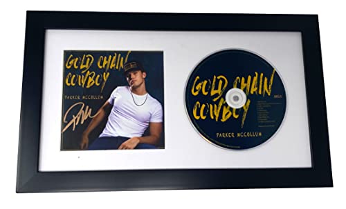 Parker McCollum Signed Autographed Gold Chain Cowboy Framed CD Display ACOA COA