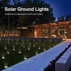 pozzolanas Solar Ground Lights 16 Packs - 8 LED Solar Garden Lights Outdoor Waterproof in-Ground Lights, Solar Disk Lights Outdoor Landscape Lights for Lawn Pathway Yard Driveway (Warm White)