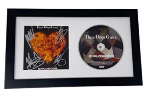 three days grace band signed autographed explosions framed cd cover display coa