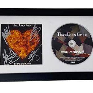 Three Days Grace Band Signed Autographed Explosions Framed CD Cover Display COA