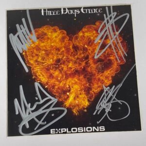 Three Days Grace Band Signed Autographed Explosions Framed CD Cover Display COA