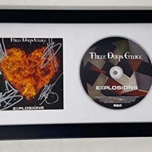 Three Days Grace Band Signed Autographed Explosions Framed CD Cover Display COA