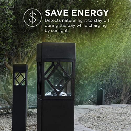 Home Zone Security 8 Pack Solar Outdoor Pathway LED Lights, Charging by Sunlight, Sensor Trigger Light at Night, No Wiring Require, Mount Anywhere for Walkway Yard Backyard Lawn Landscape Decorative