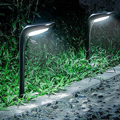 OSORD Solar Pathway Lights,【4 Pack】 Solar Outdoor Lights Pathway Bright High Lumen Waterproof with 2 Color Modes LED Path Lights Solar Powered, Garden Solar Landscape Lights for Sidewalk Walkway Yard