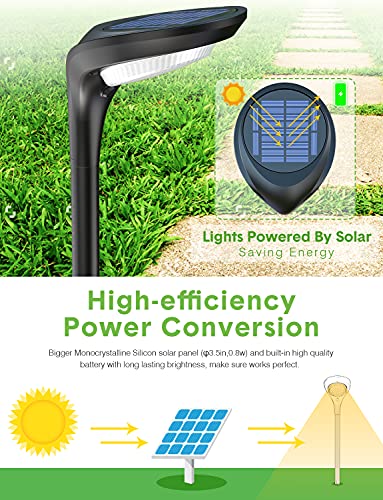 OSORD Solar Pathway Lights,【4 Pack】 Solar Outdoor Lights Pathway Bright High Lumen Waterproof with 2 Color Modes LED Path Lights Solar Powered, Garden Solar Landscape Lights for Sidewalk Walkway Yard