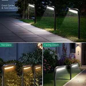 OSORD Solar Pathway Lights,【4 Pack】 Solar Outdoor Lights Pathway Bright High Lumen Waterproof with 2 Color Modes LED Path Lights Solar Powered, Garden Solar Landscape Lights for Sidewalk Walkway Yard