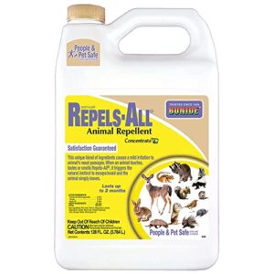 bonide repels-all animal repellent, 128 oz concentrate for outdoor pest control, deter deer from garden, people & pet safe