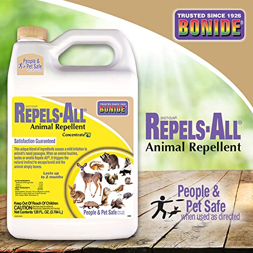 Bonide Repels-All Animal Repellent, 128 oz Concentrate for Outdoor Pest Control, Deter Deer from Garden, People & Pet Safe