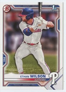 2021 bowman draft #bd-140 ethan wilson rc rookie philadelphia phillies mlb baseball trading card