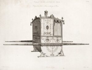 design of a sedan chair as executed for her majesty.