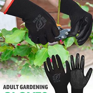 Honeydak 36 Pairs Gardening Gloves for Men Women Breathable Rubber Coated Garden Gloves Men Safety Work Gloves (Black, Green)