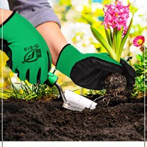 Honeydak 36 Pairs Gardening Gloves for Men Women Breathable Rubber Coated Garden Gloves Men Safety Work Gloves (Black, Green)