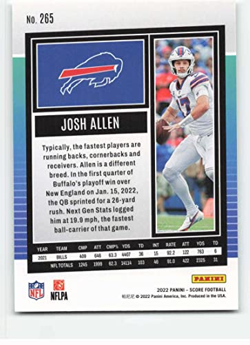 2022 Score #265 Josh Allen NM-MT Buffalo Bills Football NFL