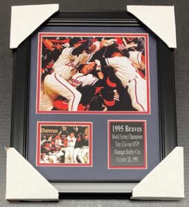 1995 atlanta braves world series champions jones maddux 8x10 framed photo