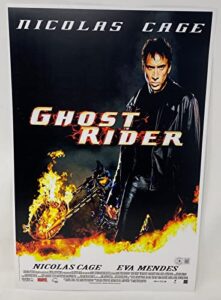 nicolas cage signed autographed ghost rider movie poster 12×18 nic beckett coa
