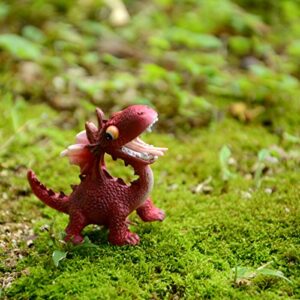 Top Collection Miniature Fairy Garden and Terrarium Mini Red Dragon Figurine