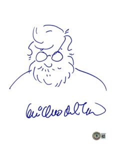 guillermo del toro signed hand drawn sketch portrait 8.5×11 hellboy beckett coa