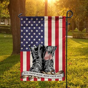 Artsy Woodsy 4th of July Independence Day Decorations God Bless America US Veteran American Soldier Fallen Hero Patriotic Military Burlap Garden Flag 12.5x18" Double-sided All-weather Yard Outdoor (01 (12x18"))