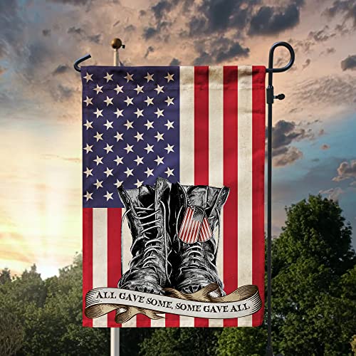 Artsy Woodsy 4th of July Independence Day Decorations God Bless America US Veteran American Soldier Fallen Hero Patriotic Military Burlap Garden Flag 12.5x18" Double-sided All-weather Yard Outdoor (01 (12x18"))