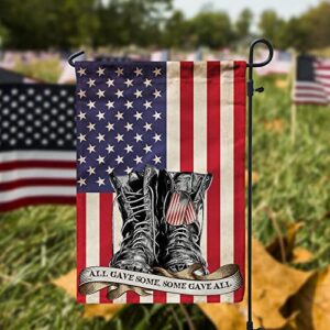 Artsy Woodsy 4th of July Independence Day Decorations God Bless America US Veteran American Soldier Fallen Hero Patriotic Military Burlap Garden Flag 12.5x18" Double-sided All-weather Yard Outdoor (01 (12x18"))