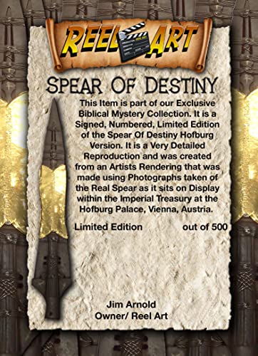 The Holy Spear of Destiny, Lance of Longinus, Hofburg Version, Metal, Free Book, Signed, Numbered, Limited Edition