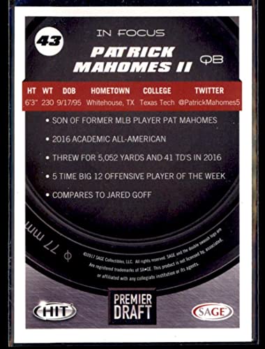 2017 Sage Hit #43 - In Focus - Patrick Mahomes II