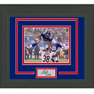 framed saquon barkley facsimile laser engraved signature auto new york giants 15×16 football photo