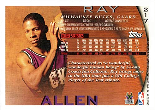 1996-97 Topps Basketball #217 Ray Allen Rookie Card