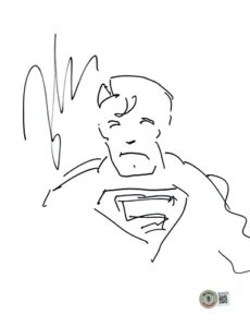 zack snyder signed sketch art superman justice league 8.5×11 beckett coa